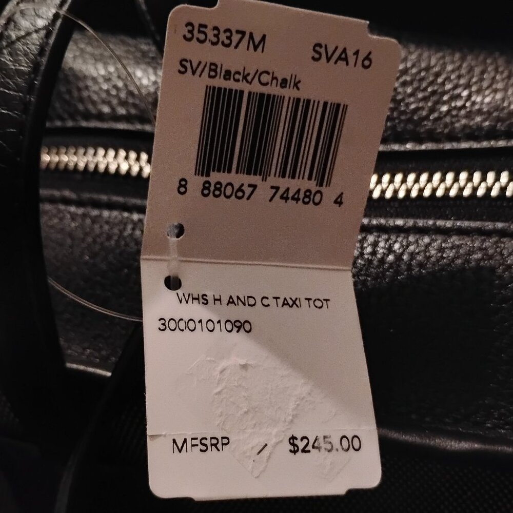 Coach WHS Horse and Carriage Black/Chalk Taxi Tote 35337M - Picture 13 of 16